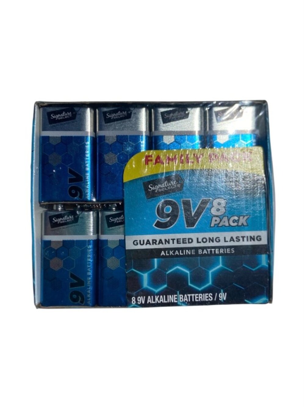 Signature Select 9V Alkaline Batteries 8-Pack, New
